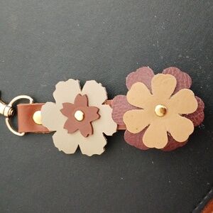 Leather Flower purse charm
